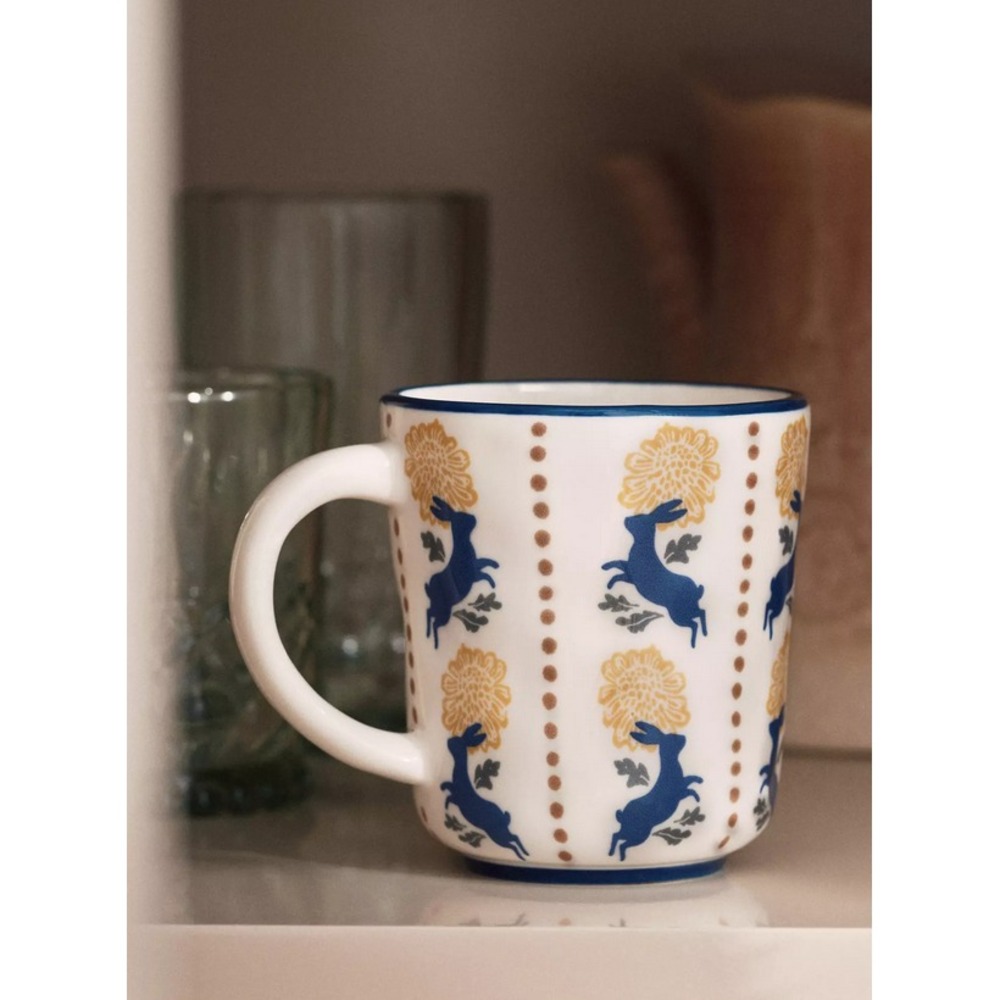 Anthropologie Millie Cofeee Mug‎ Cup Bunny Rabbit Yellow Modern Farmhouse
